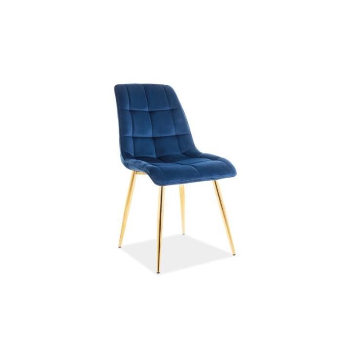 signal chaise chic velours acier doré / bleu marine 86 - 5901477283970