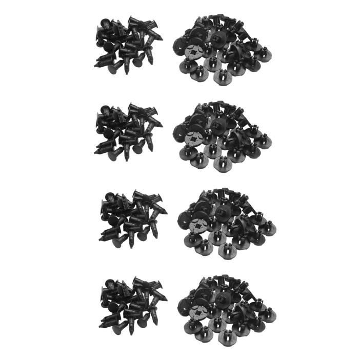 X AUTOHAUX 30 Rivets Plastique 9mm Pour Voiture - Fixation Panneau Et Garniture Noir