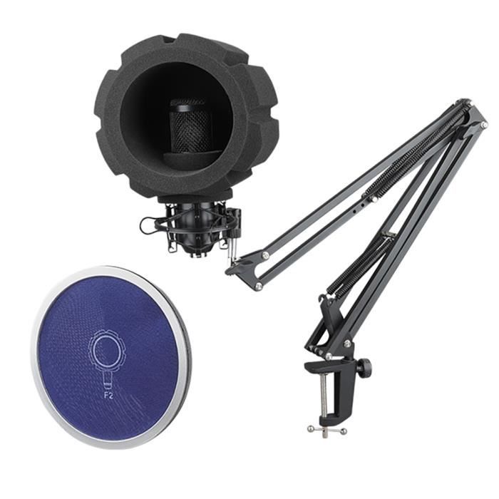 Microphone Windscreen Foam Cover Filter with Boom Arm Shock Mount
