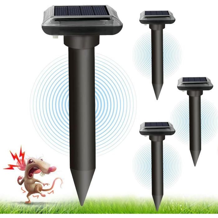 Chasse Taupe à Ultrasons Solaire 8 Pièces - Répulsif Souris, Serpents & Rongeurs Pour Jardin