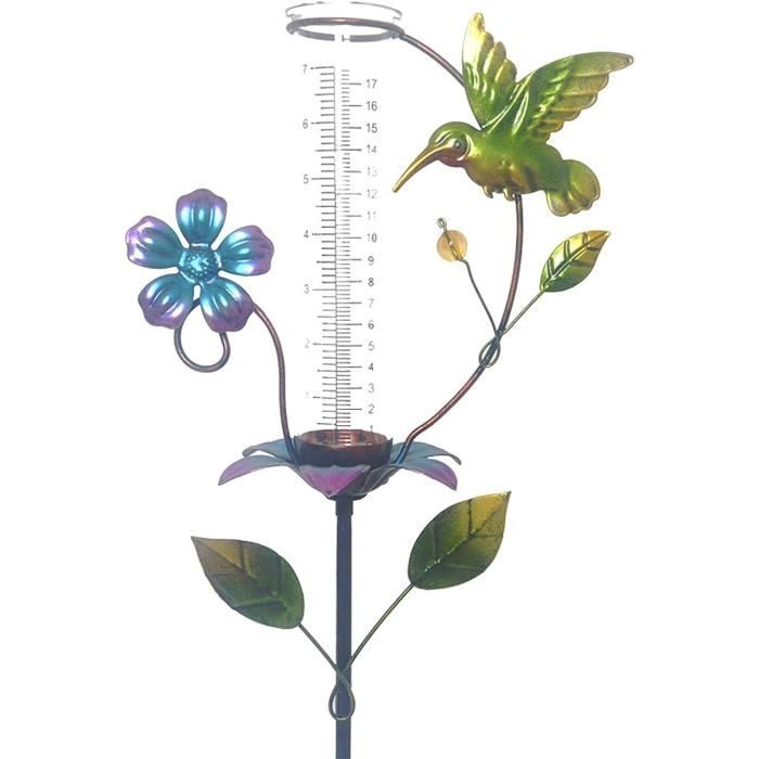 Pluviomètre Extérieur En Verre Avec échelle 17,8 Cm - Décoration Jardin Avec Support Et Piquet - 4