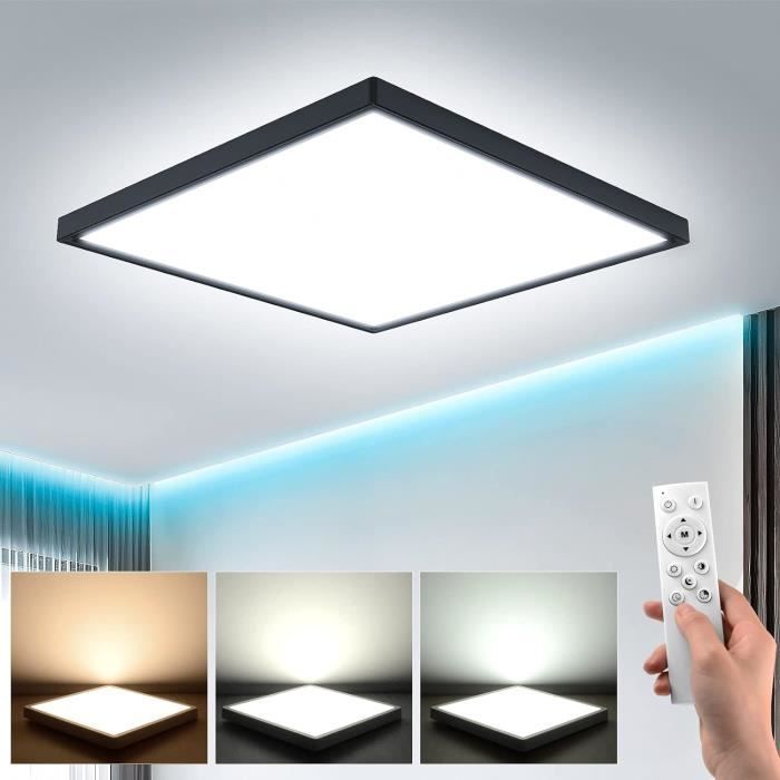 Plafonnier LED, Dimmable avec Télécommande, Luminaire LED pour  Chambre/Salon, 30W, 5000 Lumen, Blanc, Classe E, Taille: L70*H11 cm -  Cdiscount Maison