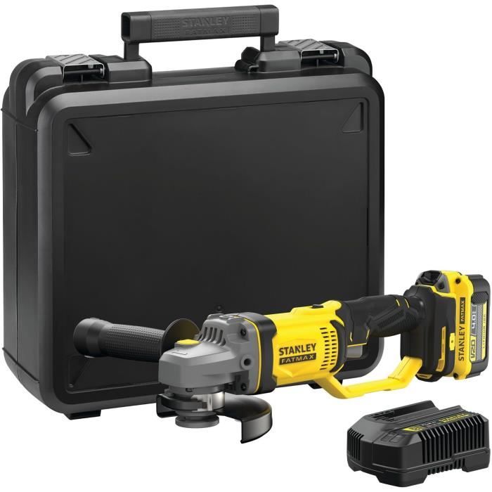 Meuleuse sans fil - 18V - STANLEY FATMAX V20 - SFMCG400M1K-QW - 125mm - batterie 4 Ah + chargeur 2 A