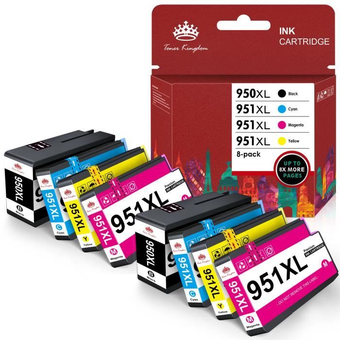 Cartouches Encre Compatibles HP OfficeJet Pro 8610 - Pack (950 951 XL) - NON OEM - Neuf