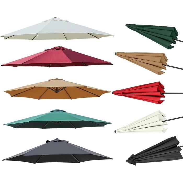 Toile De Remplacement Pour Parasol Déporté 2m/2.7m/3m - Housse Anti-UV Et Imperméable - 6 Ou 8 Baleines