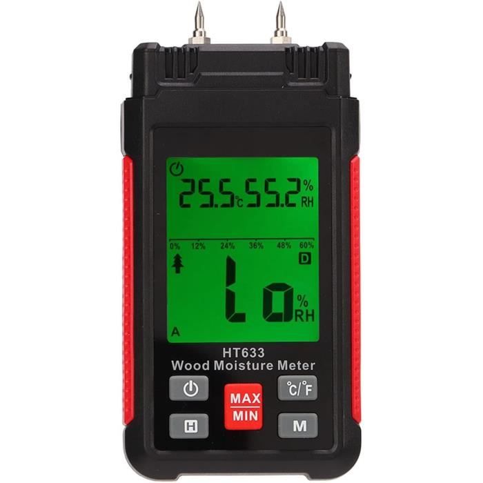 Humidimètre Pour Bois, Détecteur D'Humidité Numérique À Broche Avec ...