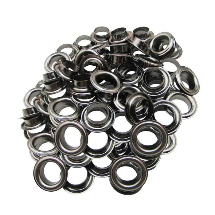 100 œillets Métal 6mm Avec Rondelles - Renfort Pour Cuir, Sacs Et Vêtements