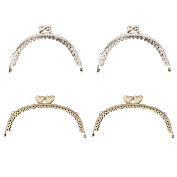 2 Fermoirs De Sac Métal - Style Rétro Arch Kiss Lock - 8,07 Cm - Uxcell