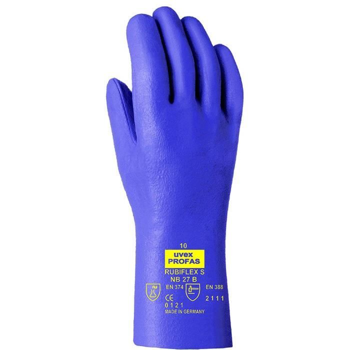 Guanti Da Lavoro Uvex RUBIFLEX NB 60 S - Verde, Taglia 11, Resistenti A Tagli E Chimici - Foto 7