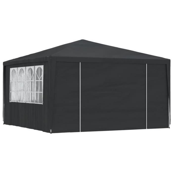 BESTTente barnum robuste - Tente de réception et parois - latérales 4x4 m Anthracite 90 g-m² FR12514