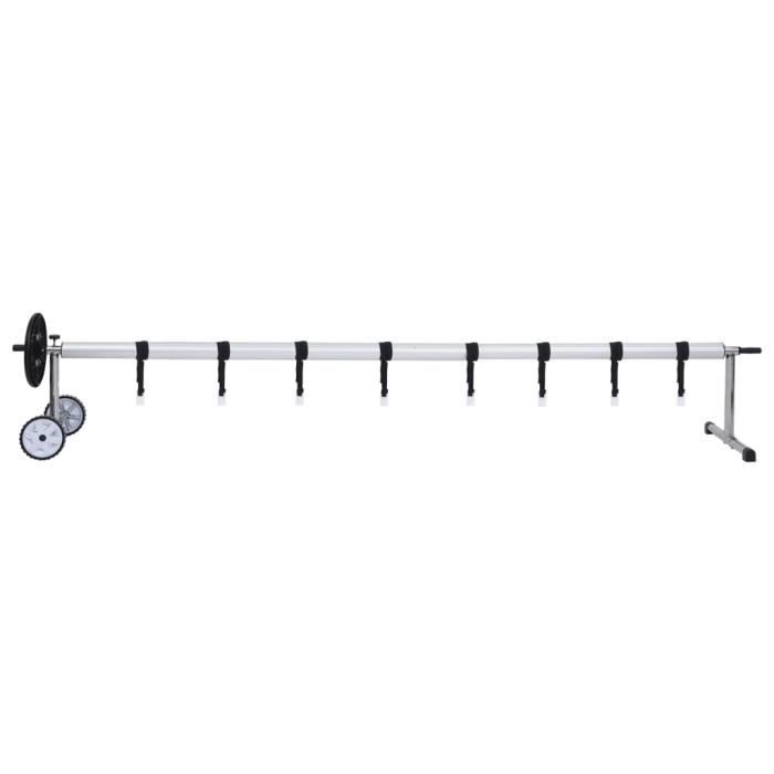 Enrouleur Bâche Piscine LEADZM Aluminium - 1,5 à 4,5m, Fixation Solide, Blanc