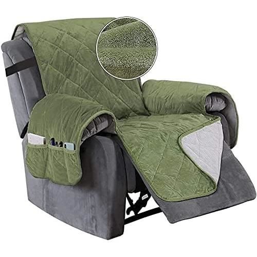 Housse de Fauteuil Relax Matelassé Inclinable Couvre Fauteuil Relax Imperméable Housses de Protege Fauteuil Inclinable Vert
