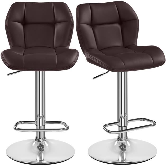 Yaheetech Lot de 2 Tabourets de Bar Réglables en Hauteur Chaises de Bar Tabouret Haut Charge Max.136 kg 44 × 50 5 × 89 cm Brun Yaheetech Lot de 2 Tabourets de Bar Réglables en Hauteur Chaises de Bar Tabouret Haut Charge Max.136 kg 44 × 50 5 × 89 cm Brun