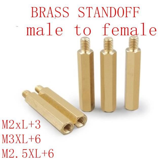 50pcs M2 20+3mm laiton fil mâle vis entretoise rond PCB Pilier