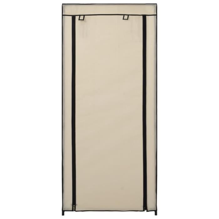 Zerodis 282429 Shoe Cabinet with Cover Cream 58x28x106 cm Fabric HB042 ...