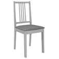 26564-Vintage Chaise de cuisine - 4 pcs Chaises à dîner avec coussins Gris Bois solide Chaise de salle à manger - Fauteuil - Moderne-1