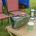 Mini barbecue à charbon portable pliable dim. 47L x 30l x 28H cm vert-1