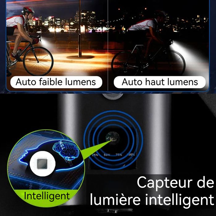 Feu avant de bicyclette étanche et Rechargeable, 3 modes, phare avant