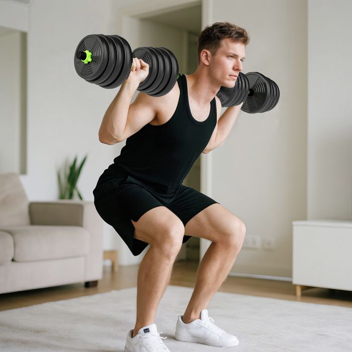 Kit haltères musculation - SPORTNOW - 30 kg - 3 en 1 - poids réglable ...