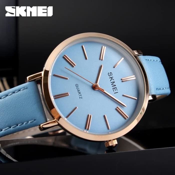 Montre femme grand top cadran bracelet cuir