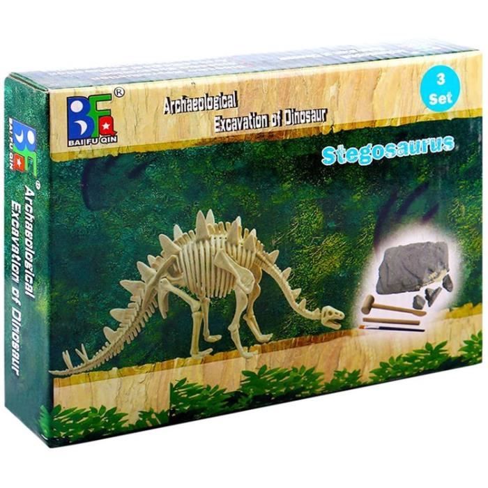 Déterrer Un fossile Dinosaure Kit de fouille Archéologique - Dinosaur Dig  Kit Toy D’Excavation De Dinosaure pour Enfants Jouet-Stego
