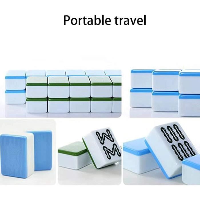 Coffret Mahjong Complet 146 Tuiles – Acrylique Importé, Étui De Transport, Chiffres Arabes – Pour Joueurs De Tous Niveaux