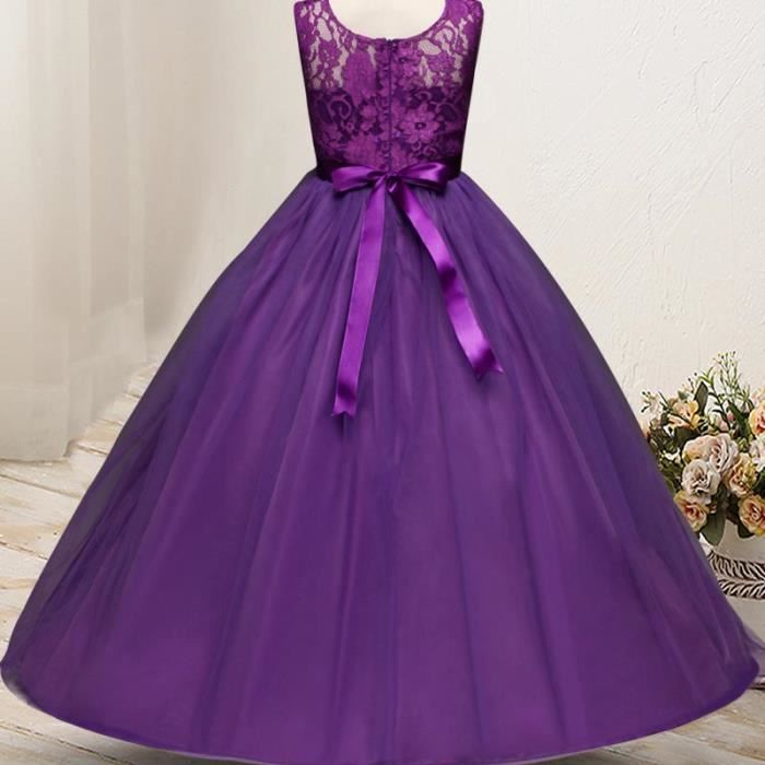 Beganly Robe de Fête Pour Fille - Dentelle, Dos en V, Sans Manches, Moelleuse, Tulle - Princesse, Demoiselle d'Honneur - Blanc Multicouche, 3 Ans