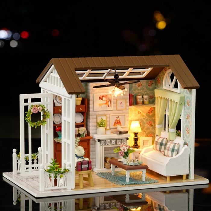 Maison de bricolage en bois, maison miniature cadeau de bricolage parfait,  maison de poupée miniature pour les amateurs de - Cdiscount Jeux - Jouets