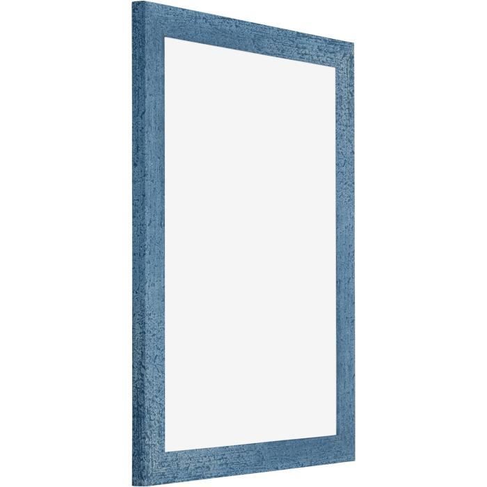 Cadre Photo Sur Mesure FRAMO En Bois Bleu Foncé | Largeur 54cm, Longueur De 10 à 150cm | Verre Acrylique Inclus