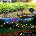 Lumières de Jardin Solaires Lucioles,2pcs 6 LED Lampe Solaire Exterieur,IP65 étanche,pour Allée,Terrasse - Multicolore-2