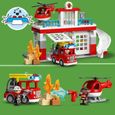LEGO 10970 DUPLO La Caserne Et L’Hélicoptère des Pompiers, Jouet de Camion, Motricité, Grandes Briques, Cadeau Enfants Dès 2 Ans-2
