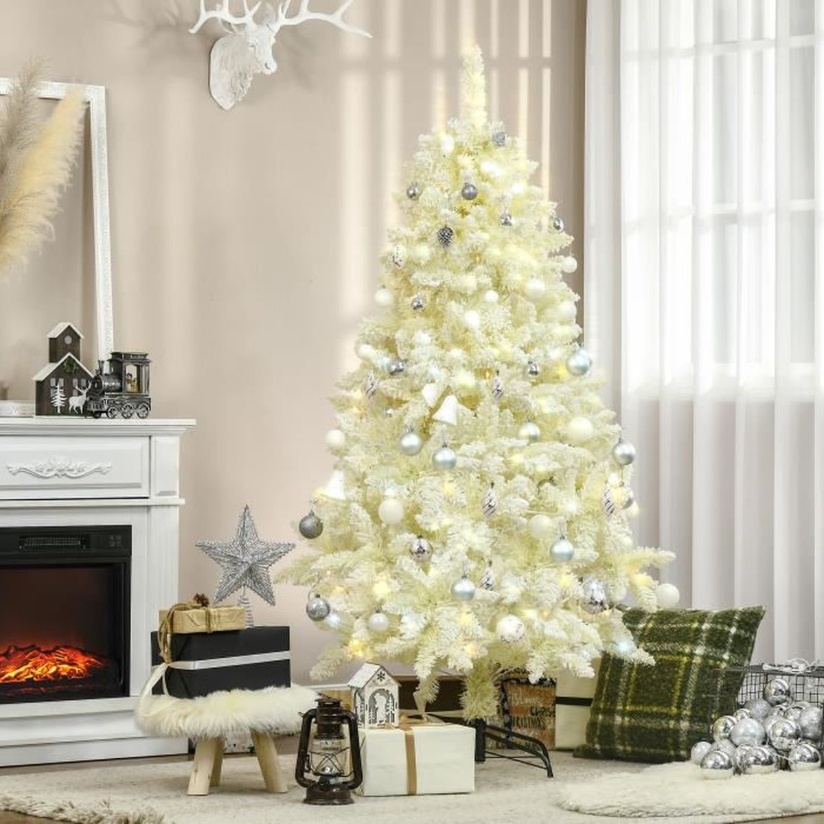 Lot de 2 branches lumineuses 24 LED blanc chaud - Sapin - Branches de  bouleau - Fonctionnement à piles - Décoration de Noël po[991] - Cdiscount  Maison