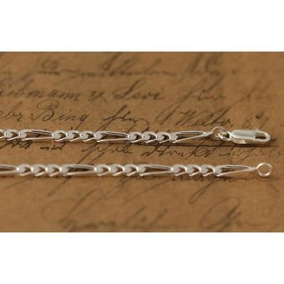 Chaîne Figaro En Argent Massif 925 Vieilli 55cm Pour Homme - Neuve Avec écrin