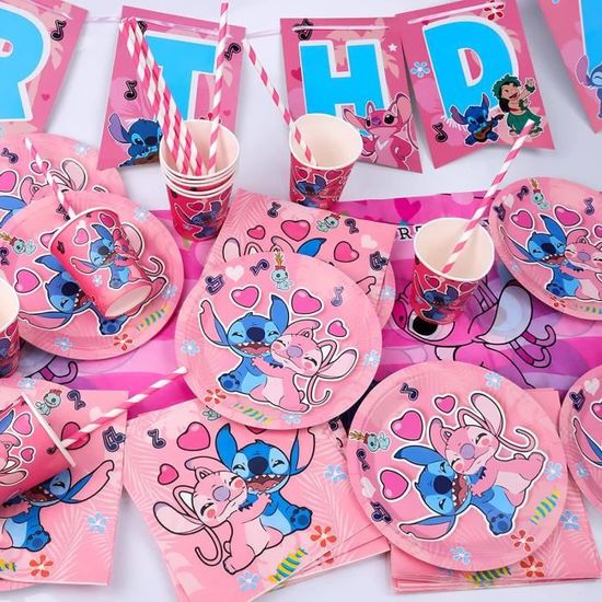 Lilo & Stitch Thème Fête d'anniversaire Décor Vaisselle jetable