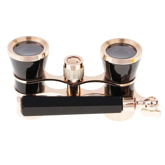 Lunettes d'opéra Lentille Rétro Corps en Métal Mini Jumelles de Théâtre Avec Chaîne / poignée Pour Concert Musical Théâtre (1pc, Noir) | FR