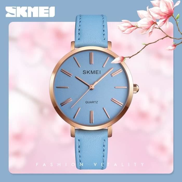 Montre femme grand top cadran bracelet cuir