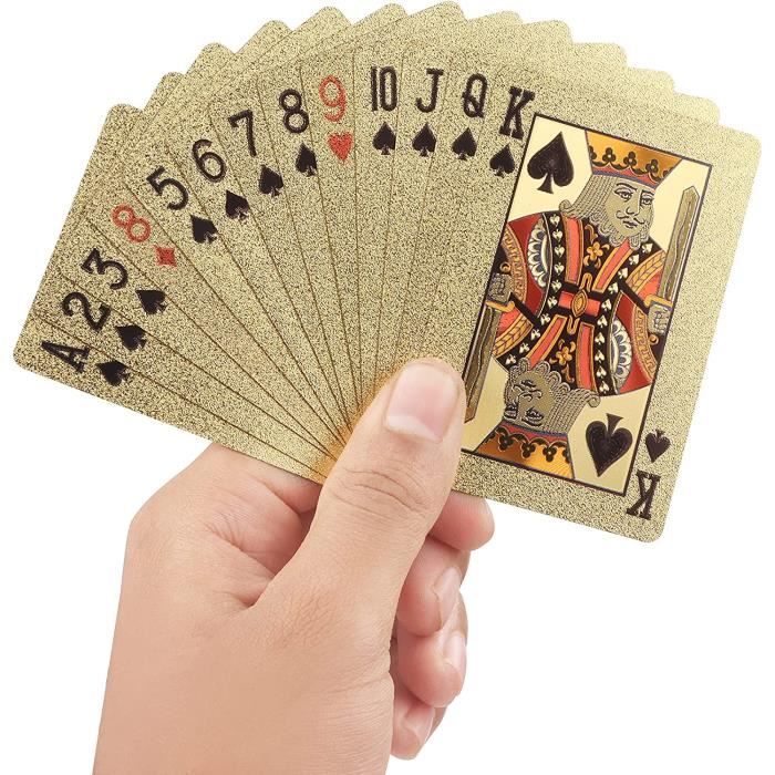 Jeux de Carte 54 en Or - Jeu de Carte Etanche en Feuille d'Or - Magie,  Poker et Parties en Famille - Carte Poker Professionnel[154] - Cdiscount  Jeux - Jouets