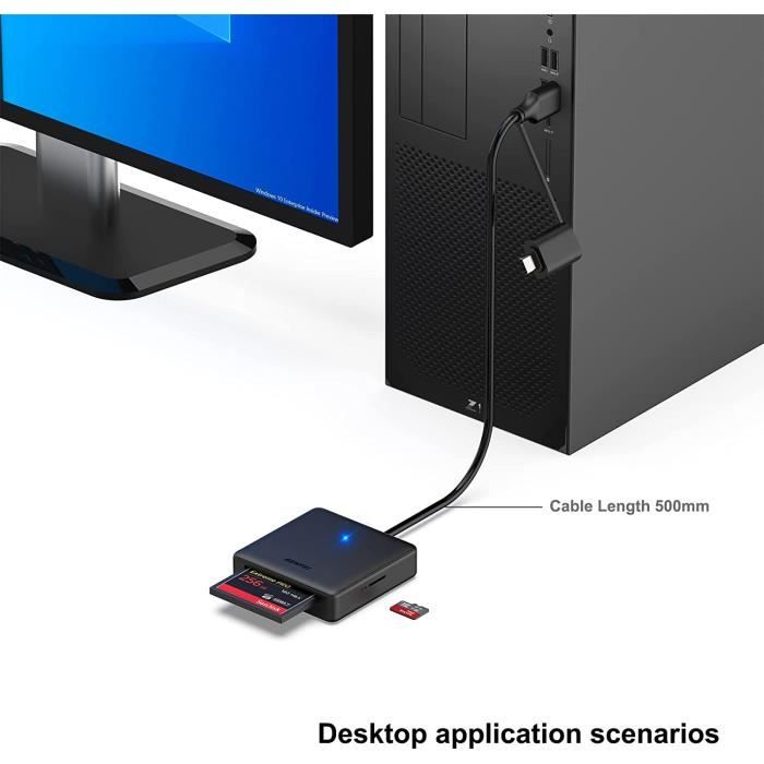 Lecteur de Carte memoire, BENFEI 4 in 1 USB USB-C vers SD Adaptateur de  Lecteur de Carte Micro SD MS CF - Cdiscount Informatique