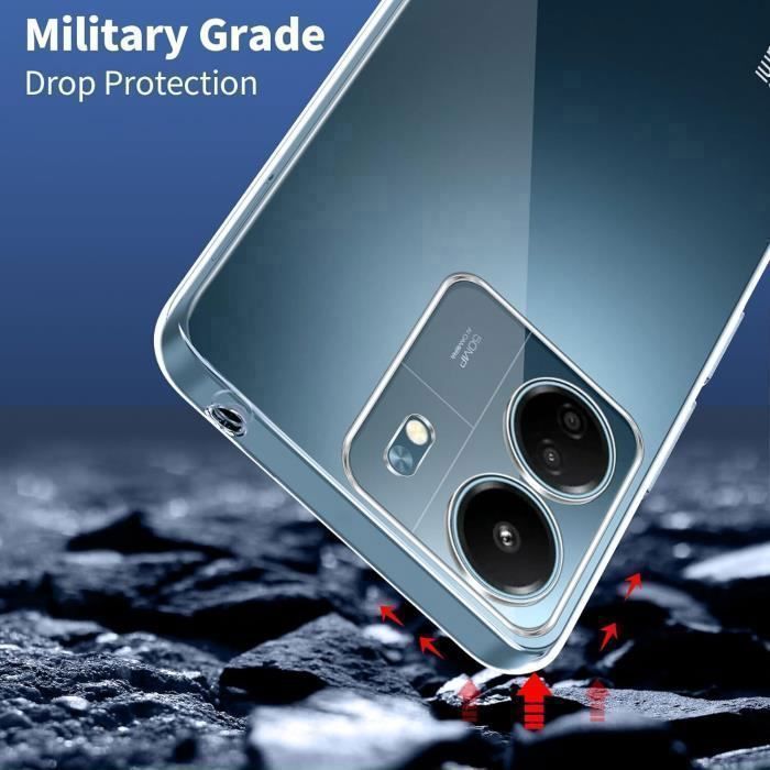 Bihizei Coque Pour Xiaomi Redmi 13C/Poco C65, Avec 1 Verre Trempé, TPU