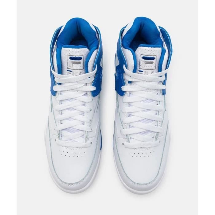 Chaussure De Basket ball Homme Fila M Squad FFM0212.13275 Blanc bleu Cuir et Synthetique Route Respirant