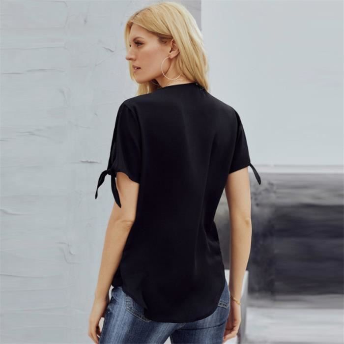 Crop Top Femme T-shirt Polyester Col Rond Couleur Unie Vêtement Femme