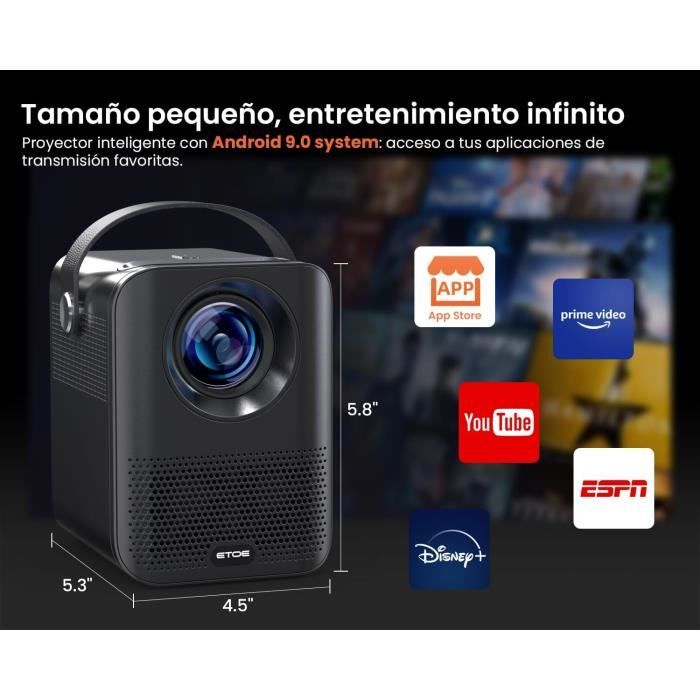 Mini projecteur, 4K DLP Portable Smart Vidéoprojecteur Pocket Video  Projector Built-in pour Android 9.0 avec 2.4G-5G WiFi Bluet[161] -  Cdiscount TV Son Photo