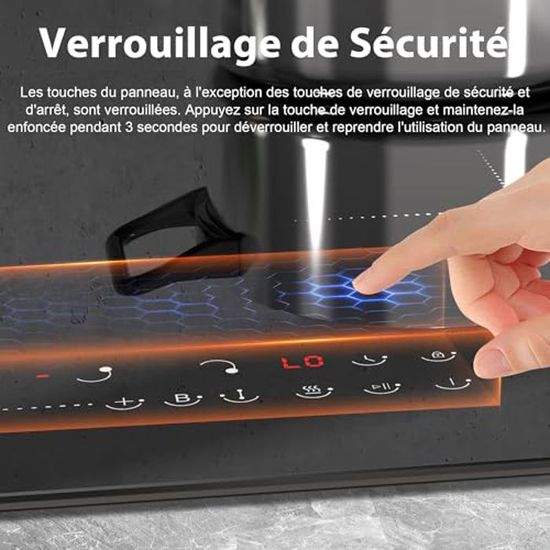 Plaque Induction 4 Feux, Plaque De Cuisson électrique,7200W, 60cm, 2