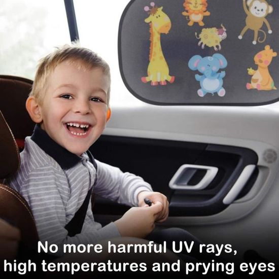 Lot De 2 Pare-Soleil Voiture Enfant – Protection UV Vitre Latérale, Motif Animaux Marins