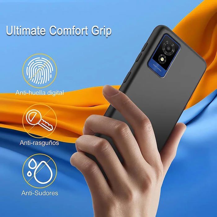 JDXHFF Cover Compatibile con TCL 501 (6.0) Hard PC e Silicone TPU Custodia con Supporto Girevole a 360° Protezione Case Blu
