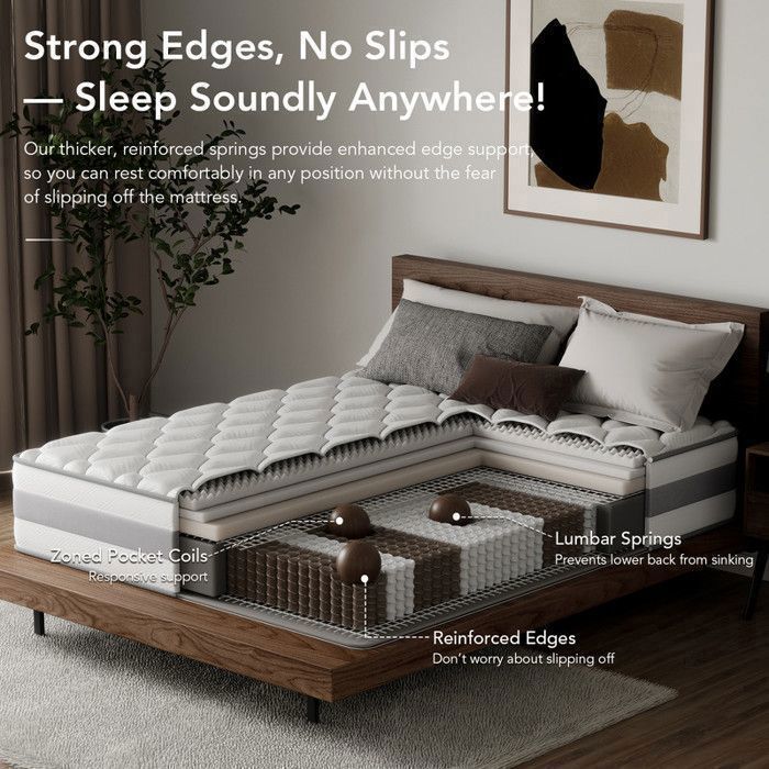 BedStory Matelas 140x190 Ressorts Ensaches, Mousse à Mémoire de Forme, Hybride Technologie