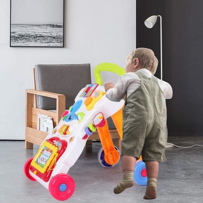 Trotteur Bébé Labebe - Chariot De Marche En Bois Avec Coffre à Jouets - Panda - Pour Enfants 1 An Et Plus