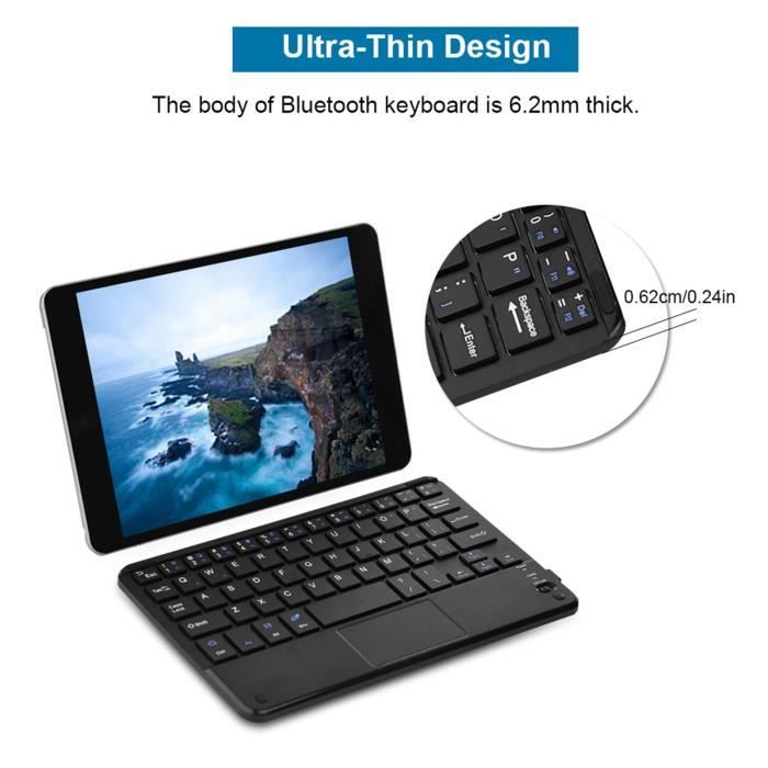 HURRISE Clavier Mini clavier Bluetooth sans fil étanche portable pliable  pour ordinateur portable / PC / téléphone (noir) - Cdiscount Informatique