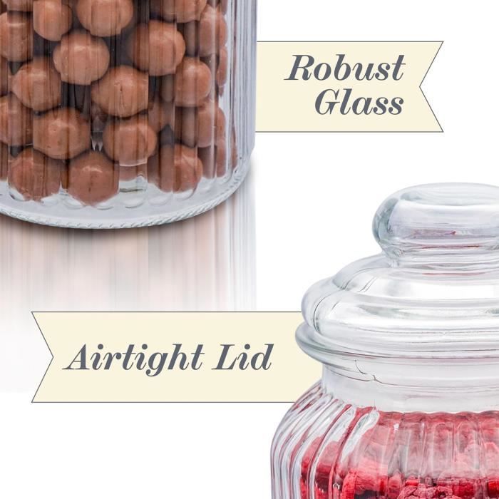 Bonbonnière En Verre Avec Couvercle - Pot à Biscuits Ou Collation - Style Moderne