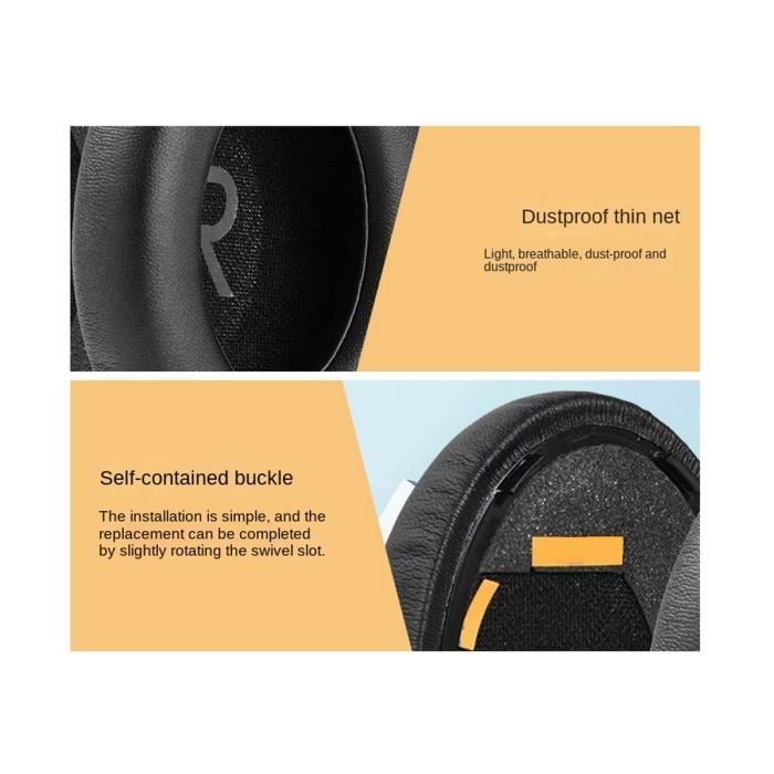 Coussinets d'oreille de Rechange Souples Coussinets d'oreille pour Bose 700  NC700 Écouteurs,Noir - Cdiscount TV Son Photo